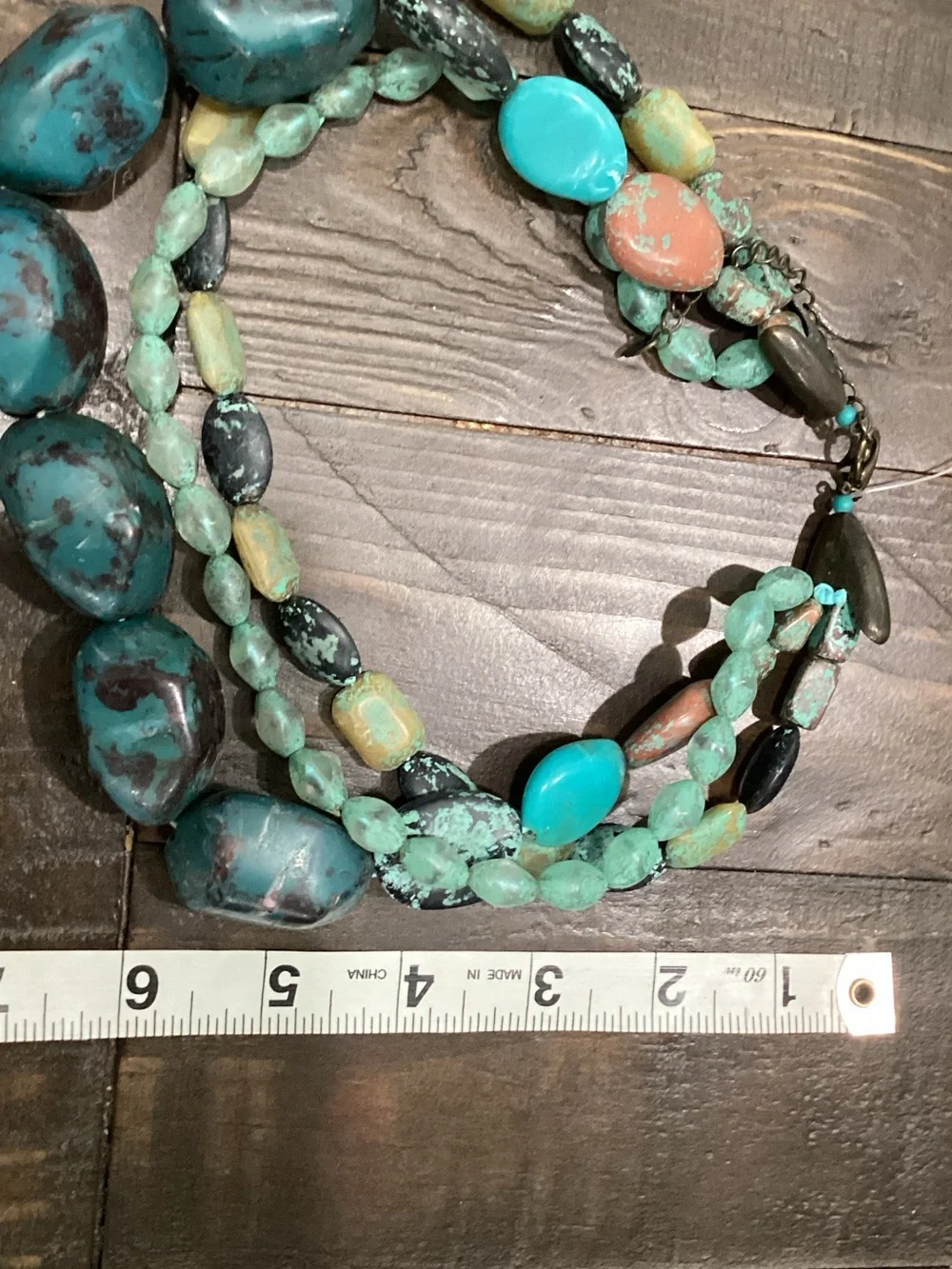 Turquoise‎ Multi-Strand Beaded Necklace - Aqua Green